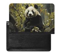 Panda Tree Passport Holder with 3 Card Slots, Portable PU Leather Travel Wallet, Slim Protective Cover for Passport, ID, Credit Cards