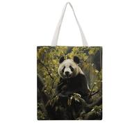 Panda Tree Tote Bag, Aesthetic Canvas Tote Bag Reusable Grocery Shopping Bag for Women Men