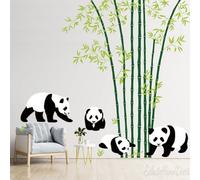 Panda Tree Wall Decals, Panda Decals and Bamboo Decals,Large Tree Wall Decor, Panda Wall Stickers, Panda Bear with Bamboo Wall Decals