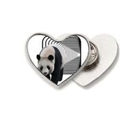 Panda Tunnel Walking Space Heart Metal Pin Brooch Clip Love