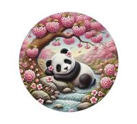 Panda Under Cherry Blossom Tree Tin Sign Vintage Metal Sign Home Bar Garden Wall Decor Metal Poster 8x8 Inch