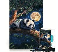 Panda Under Moonlight 1000 Piece Jigsaw Puzzles for Adults Teenagers Logic Toy Relax Time Precision Cut (38x26cm)