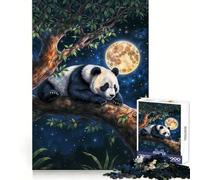 Panda Under Moonlight 1000 Piece Jigsaw Puzzles for Adults Teenagers Logic Toy Relax Time Precision Cut (38x26cm)