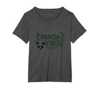 Panda Vibes Bamboo Forest Zen Animal Lover Gift T-Shirt, Women's Plus, Dark Heather Grey, 4X