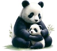 Panda Vinyl Decal Stickers, Cover Marks, 300mm Tall, Ideal for Car, Wall, Glass, Window, Plastic, Toilet, Shower, Bath and More, Vibrant & Waterproof, Jungle Animal Graphics (Pandas, 300mm)
