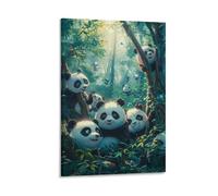 Panda Wall Art Canvas Print Painting Wall Decor Set of Ornaments for Walls Bedroom Living Room 12x18inch(30x45cm)