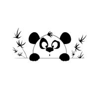Panda Wall Decals Vinyl Art Sticker Mural Nursery Crib Bedroom Window Home decorkids boy Girl Nature Bamboo Funny animal-XL-75x168cm-Black
