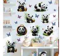 Panda Wall Stickers,Panda Animals Wall Decal Bamboo Forest Wall Stickers for Kids Room Bedroom Classroom Living Room Nursery