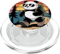 Panda Wanderlust Retro Hiking Forest Trail PopSockets PopGrip for MagSafe