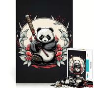 Panda Warrior Animal 1000 Piece Jigsaw Puzzle for Adults Logic Toy Relaxing Fun Design Assembly Santa Wish Gift (50x75cm)