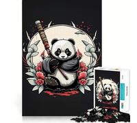 Panda Warrior Animal 1000 Piece Jigsaws for Adults Puzzle Focus Brain Toy Quiet Fun Tight Edge Santa Wish Item (38x52cm)