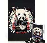 Panda Warrior Animal 1000 Piece Jigsaws for Adults Puzzle Focus Brain Toy Quiet Fun Tight Edge Santa Wish Item (38x52cm)