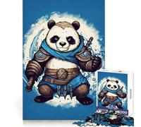 Panda Warrior Animal Puzzles for Teenagers 1000 Piece Strengthen Memory Tension Relief Smooth Edge Xmas Surprise (38x26cm)