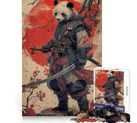 Panda Warrior Japan 1000 Piece Jigsaw Puzzles for Teenagers Jigsaw Mind Puzzle Tension Relief Art Assembly Premium Gift (38x26cm)