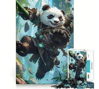 Panda Warrior Japan 1000 Piece Jigsaw Puzzles for Teenagers Jigsaw Reason Skill Toy Shared Fun Tight Cut Wall Art Decor (38x26cm)