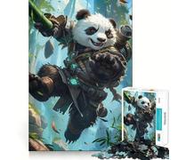 Panda Warrior Japan 1000 Pieces Jigsaw Puzzles for Teenagers Wise Think Toy Calm Fun Clear Cut Art Collectible (50x75cm)