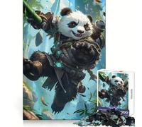 Panda Warrior Japan 1000 Pieces Jigsaw Puzzles for Teenagers Wise Think Toy Calm Fun Clear Cut Art Collectible (50x75cm)