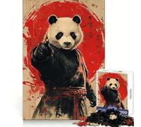 Panda Warrior Poster 1000 Piece Jigsaw Puzzles for Adults Teenagers Brain Play Peaceful Fun Sharp Edge Memorable Gift (50x75cm)