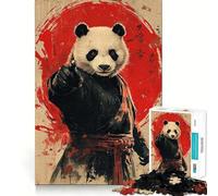 Panda Warrior Poster 1000 Piece Jigsaw Puzzles for Adults Teenagers Brain Play Peaceful Fun Sharp Edge Memorable Gift (50x75cm)