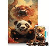 Panda Warrior Samurai 1000 Piece Jigsaw Puzzles for Adults Jigsaw Fine Logic Toy Quiet Fun Neat Edge Memorable Gift (50x75cm)