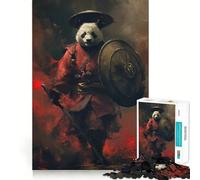 Panda Warrior Samurai Adults Puzzles 1000 Piece Jigsaws Strengthen Recall Relaxing Fun Quality Edge Festival Gift (38x26cm)