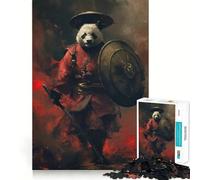 Panda Warrior Samurai Jigsaw Puzzles for Teenagers 1000 Pieces Think Toy Soothing Fun Clean Cut Art Collectible (50x75cm)