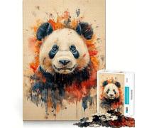 Panda Watercolor Art Jigsaw Puzzle for Adults 1000 Pieces Intellect Toy Peaceful Fun Precise Cut Santa Wish List (50x75cm)