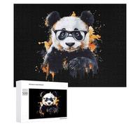 Panda Watercolor Funny Jigsaw Puzzles Wooden Picture Puzzle for Adults Home Decors Gift