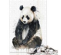 Panda Watercolor Paper Puzzles 1000 Piece Jigsaw Puzzles for Adults Educational Game Challenge Toy Christmas Eve Gifts 1000pcs (38x26cm)