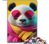 Panda Wearing A Scarf Adult Jigsaw Puzzles 2000, Challenging Game And Family Play with Matching Poster And Trivia Sheet (70x100cm)