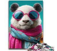 Panda Wearing A Scarf Jigsaw Puzzles 1000 Pieces for Adults Teens,Help The Brain Exercise Addictive Toys to Cultivate Patience A Work of Art (38X52cm)