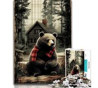 Panda Wearing Scarf 1000 Pieces Jigsaw Puzzle for Adults& Teens,Challenging Game And Family Play with Fully Interlocking Randomly Shaped Pieces 38x26cm