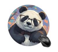 Panda with A Tilted Head Round Mouse Pad Smooth Glide Gaming Mousepad Extra Density Portable Comfortable Mouse Mat for Desk, Home, Office 7.8x7.8 Inches