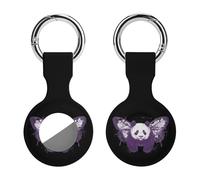 Panda with Butterfly Wings Funny GPS Cases Holder with Key Chain Ring Protective Cover Compatible with Airtag 1PCS