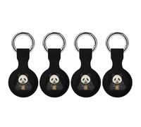 Panda with Coffee Funny Protective Case Compatible with Airtag GPS Tag Tracker Cover for Pet Luggage Key