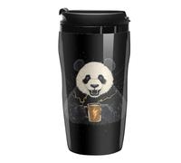 Panda with Coffee Portable Coffee Cups Insulated Mug Water Tumbler with Lid Sealed for Hot Cold Drinks 250ml