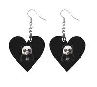 Panda With Eye Glasses Trendy Wooden Earrings Lightweight Charms Pendant Hooks Gifts for Women Star