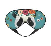 Panda with Flowers On Her Head Print Sleep Mask with Adjustable Strap, Comfortable Eye Cover for Travel, Yoga, Napping, Sleeping & Relaxation