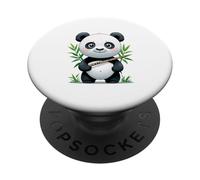 Panda With Flute Animal Music Illustration PopSockets Adhesive PopGrip