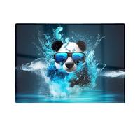 Panda With Glasses Splashart Water Glass Chopping Board Warren Reed - Designer Blue One Size