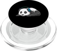 Panda With Headphones Cute Relaxed Music Lover PopSockets PopGrip for MagSafe