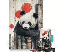 Panda with Red Circles 1000 Piece Jigsaw Puzzles for Adults Teenagers Brain Play Peaceful Fun Sharp Edge Memorable Gift (50x75cm)