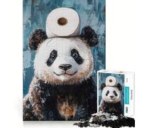 Panda with Toilet Paper Jigsaw Puzzle for Teenagers 1000 Pieces Memory Gain Calm Relax Design Assembly Classic Gift (50x75cm)