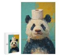 Panda with Toilet Paper on Head Puzzle 1000 Teile Schwer Puzzle Spielzeug Lernspiel Impossible Herausforderungsspielzeug Für Erwachsene Kinder 1000 PCS