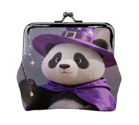 Panda Wizard Magic Leather Coin Purse for Women-Small Kiss Lock Wallet, Mini Card Holder for Keys Lipstick, Cute Change Purse for Travel