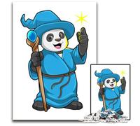 Panda Wizard Magic WandJigsaw Puzzle 1000 Pieces Paper Puzzles Perfect for Family Fun on Christmas Thanksgiving Birthdays Easter 1000 PCS(38x26cm)