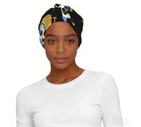 Panda Womenâ€™s Stretch Headband Cap â€“ Full-Print Fashionable Elastic Hair Cover For Sleep, Workout & Daily Wear â€“ Soft Polyester-Spandex Blend (95% Polyester, 5% Spandex)
