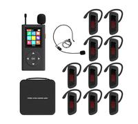 PANDAAR Tour Guide System, Tour Guide Microphone and Speaker, 20H Long Battery, Smart Noise Cancellation,Tour Guide Speaker for Plant Tour/School/Training / Meeting(1 Transmitter 10 Receivers)