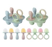 PandaEar 2 Pack Silicone Popsicles Molds for Toddlers, Mini Breastmilk Popsicle Molds, Ice Pop Mold with Sticks & 8-Cavity, BPA Free