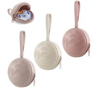 PandaEar 3 Pack Silicone Dummy Holder Case| Pacifier Holder Case Dummy Box Cover Snoother Pods| Universal Pacifier Box Accessories Holders for Travel| BPA Free (Pink)